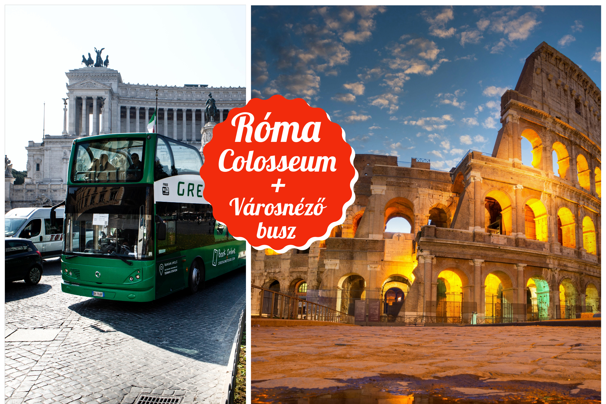 Colosseum belépőjegy + városnéző busz jegy